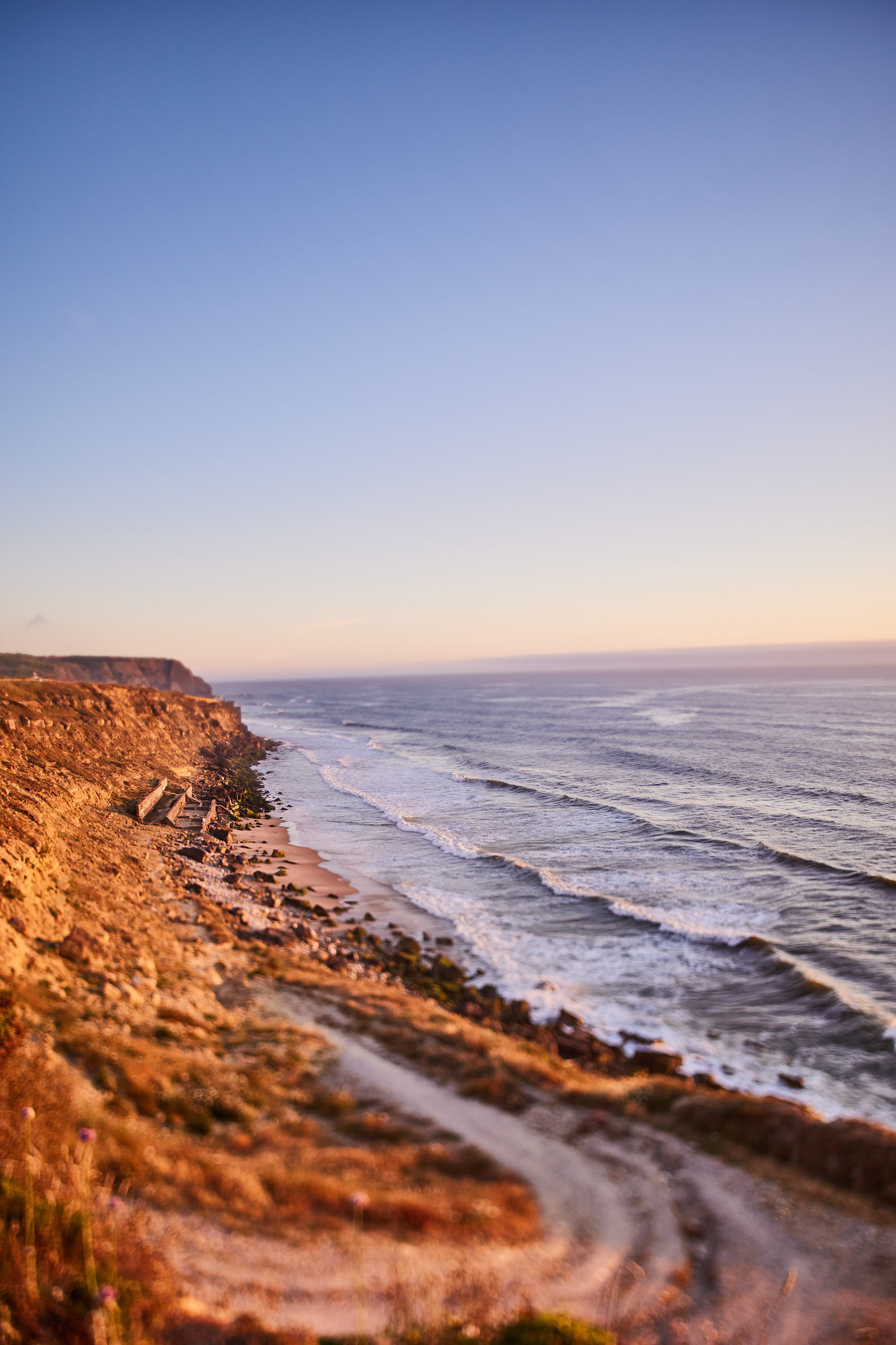 Dusk over the Atlantic from the coastal cliffs